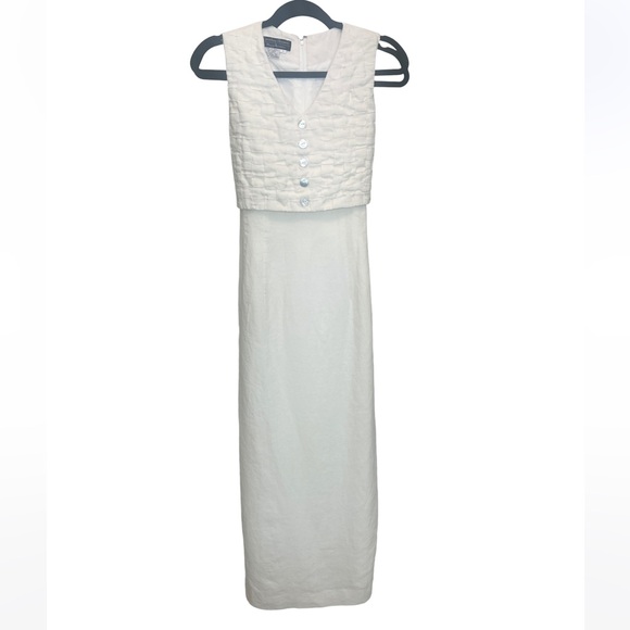 Vintage Dresses & Skirts - Vintage 100% ramie white dress